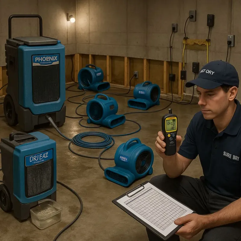Structural Drying and Dehumidification process in Alturas, FL